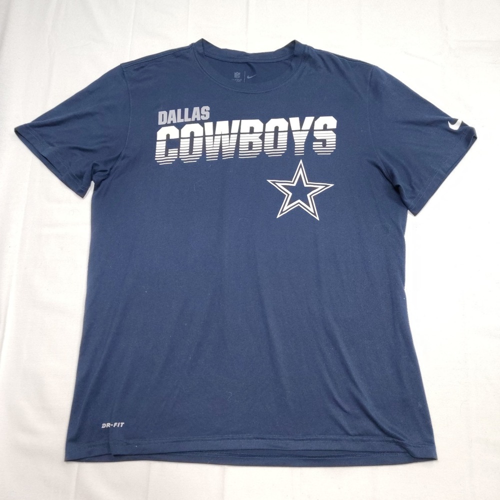 Nike Dallas Cowboys Dri Fit Shirt Mens Large Blue NFL On Field Tee